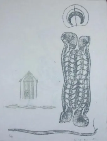 Linograbado Ernst - Lewis Caroll's Wunderhorn