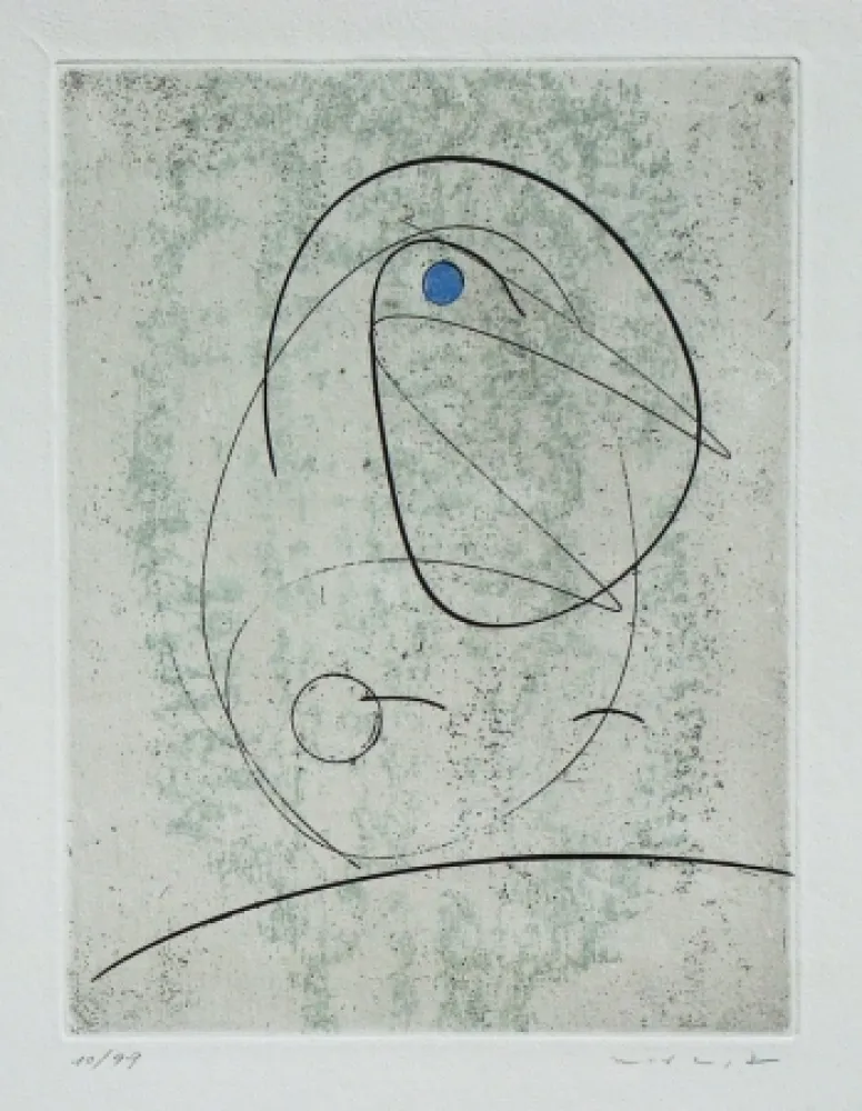 Aguafuerte Ernst - L'Oiseau bleu