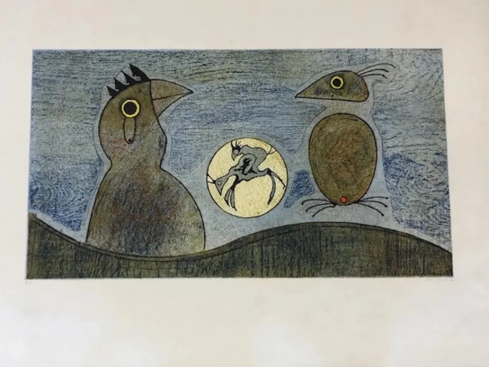 Litografía Ernst - Los pájaros