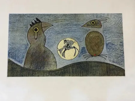 Litografía Ernst - Los pájaros