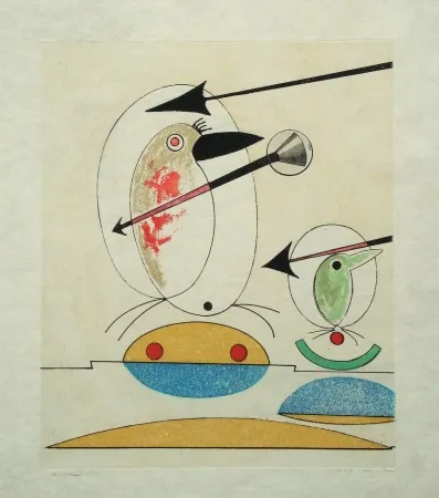 Aguafuerte Y Aguatinta Ernst - Oiseaux en péril