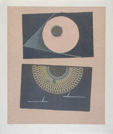 Litografía Ernst - Veilleuse au seuil de nos terrassements