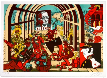 Litografía Erro - Allende