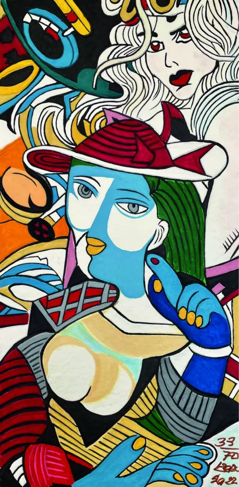 Grabado Erro - FEMME AU CHAPEAU