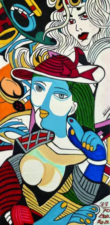 Grabado Erro - FEMME AU CHAPEAU