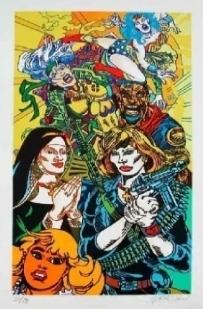 Litografía Erro - Gun Lady