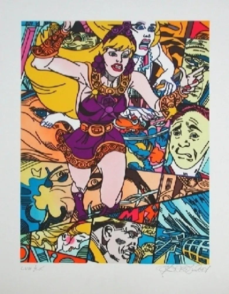 Litografía Erro - Moonwalker