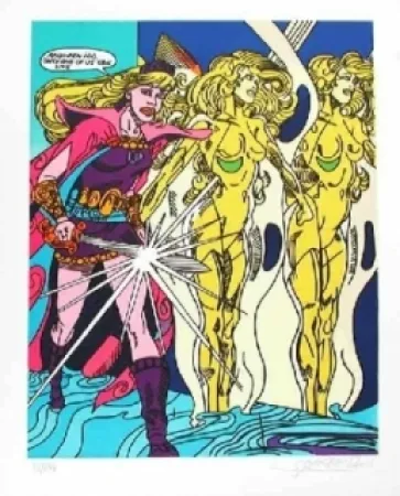 Litografía Erro - Swordslady