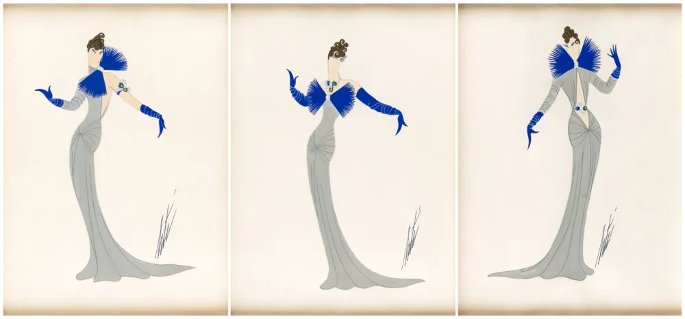 Sin Técnico Erte -  Set of three Costume Designs 