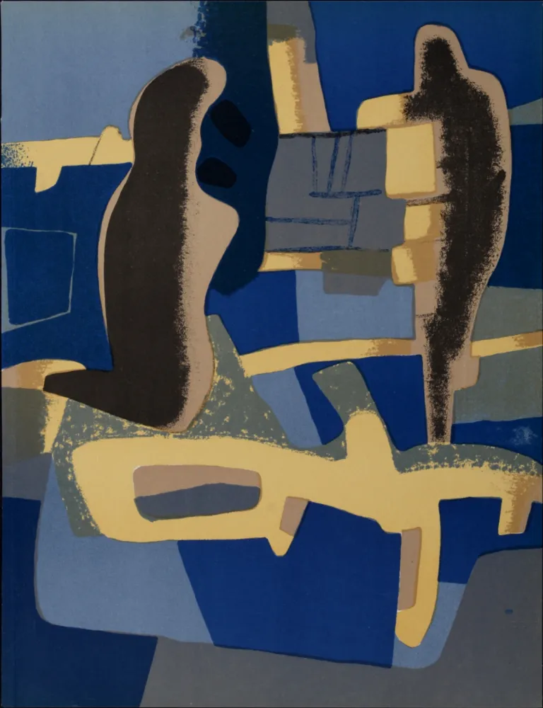 Litografía Esteve - Face à face, 1968