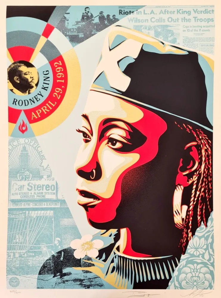 Serigrafía Fairey - Eyes Of The King Verdict