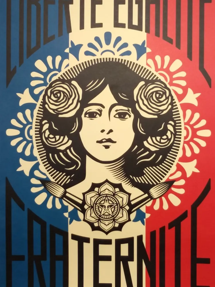 Litografía Fairey - Liberte