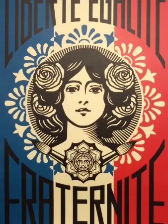 Litografía Fairey - Liberte