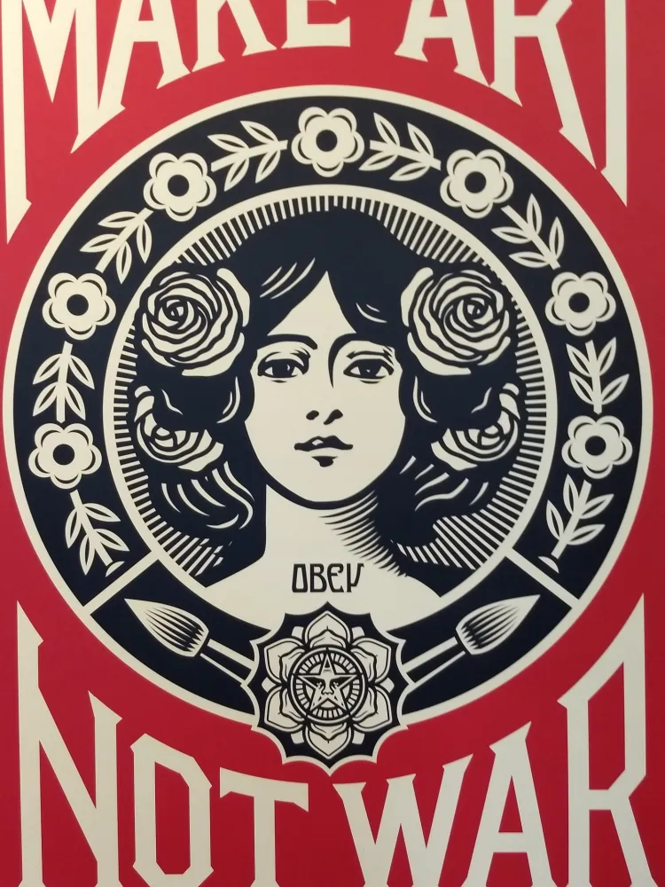 Litografía Fairey - Make Art Not War