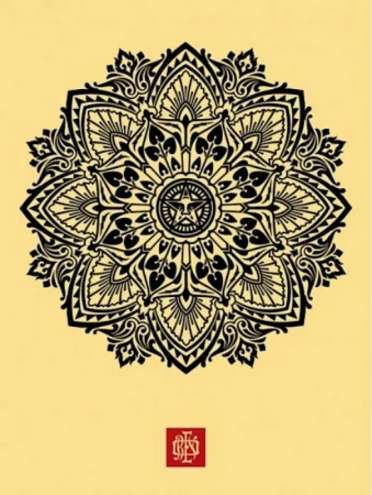 Serigrafía Fairey - Mandala Ornament 1 Cream