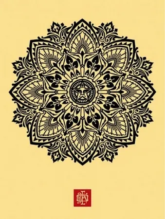 Serigrafía Fairey - Mandala Ornament 1 Cream
