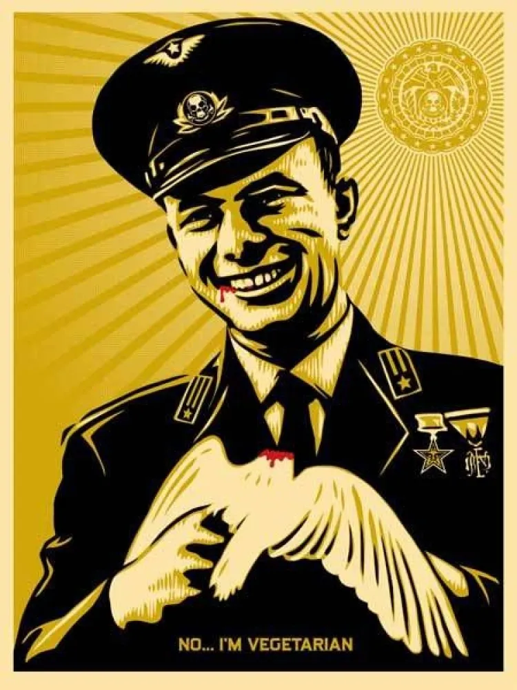Serigrafía Fairey - No, I'm Vegetarian