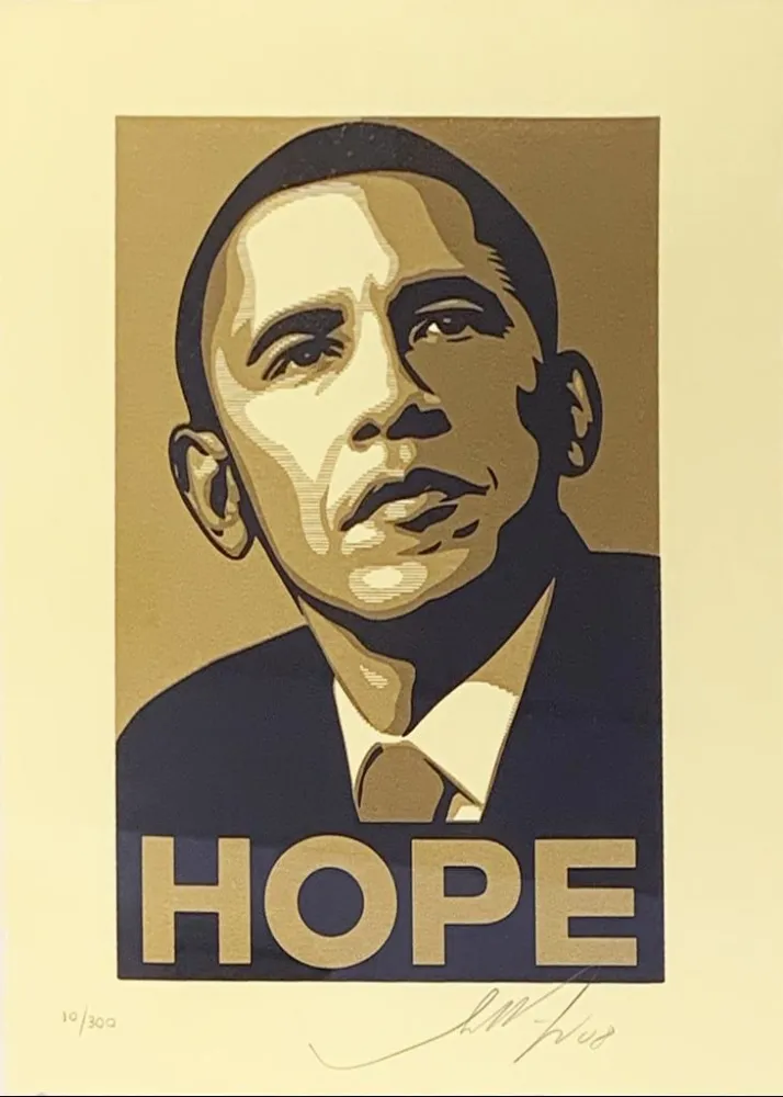 Serigrafía Fairey - Obama Hope Gold from Artists for Obama Portfolio