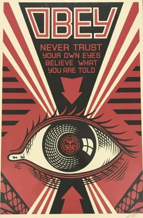 Litografía Fairey - Obey Eye