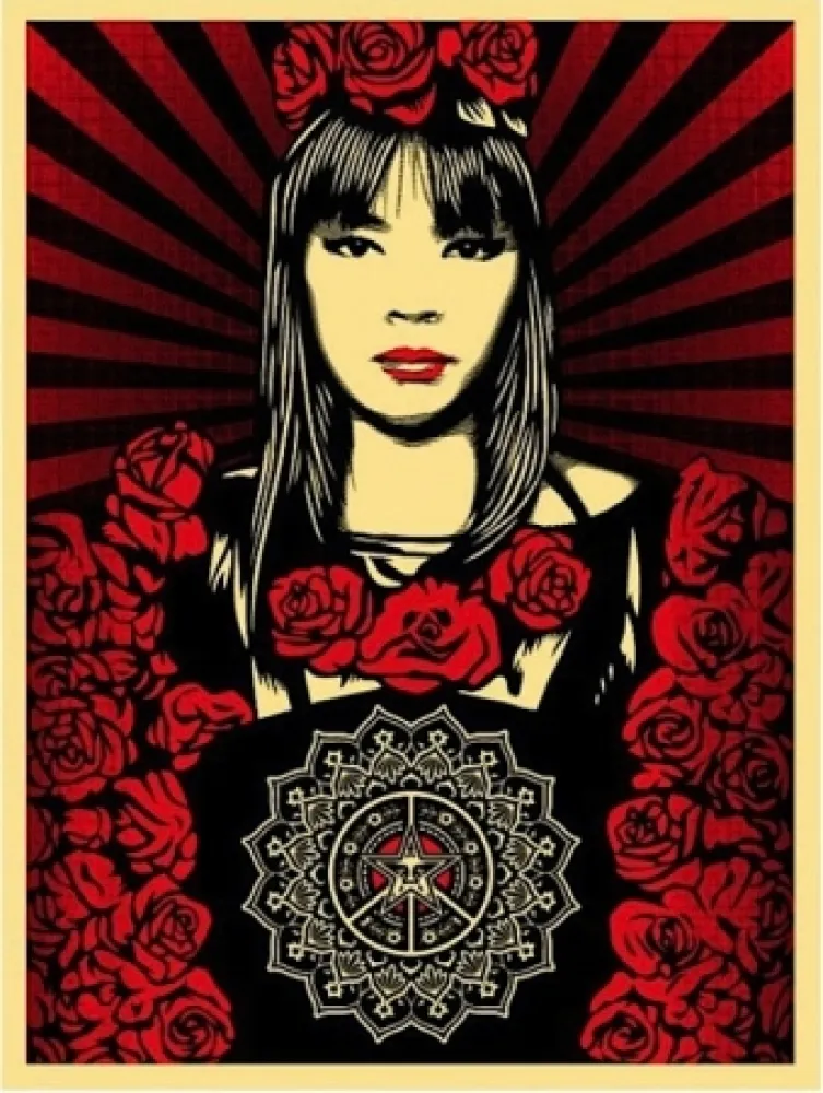 Serigrafía Fairey - Rose Girl 