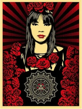 Serigrafía Fairey - Rose Girl 