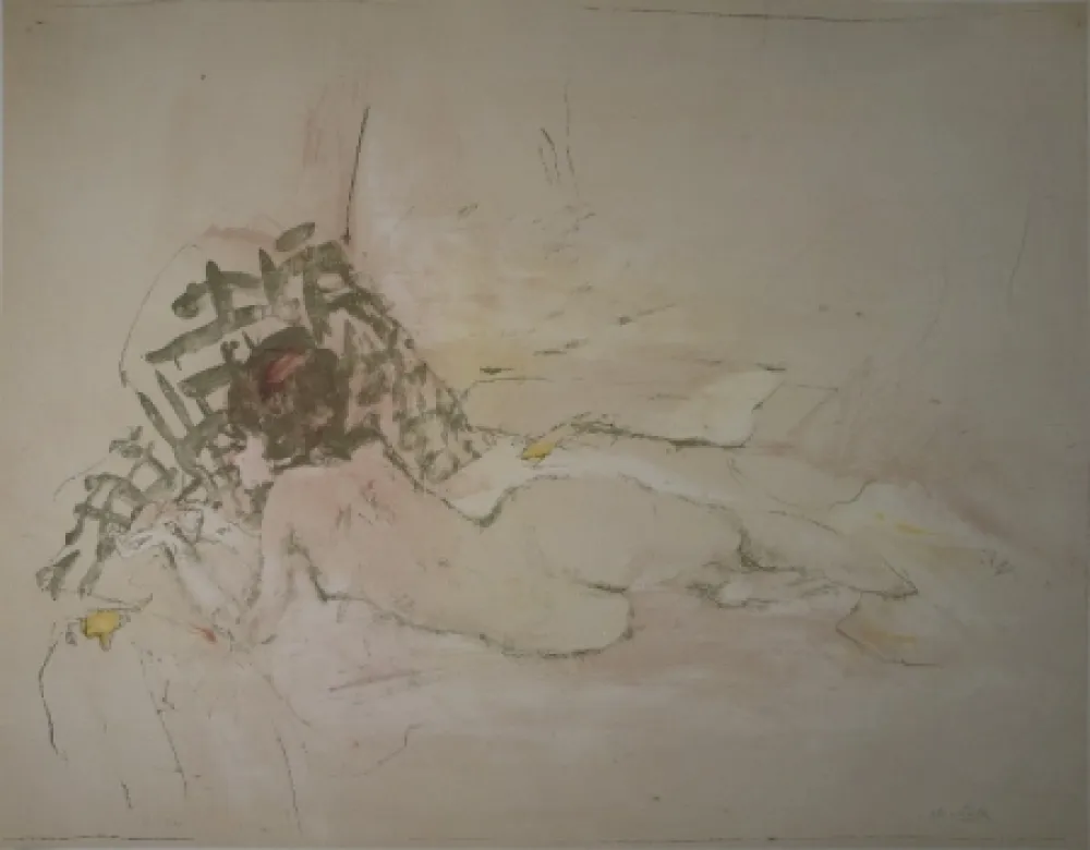 Litografía Falk - Liegender Akt