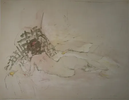 Litografía Falk - Liegender Akt