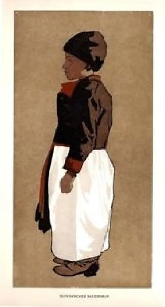 Grabado En Madera Fanto - Slovakischer Bauernbub / Slovak Farmboy