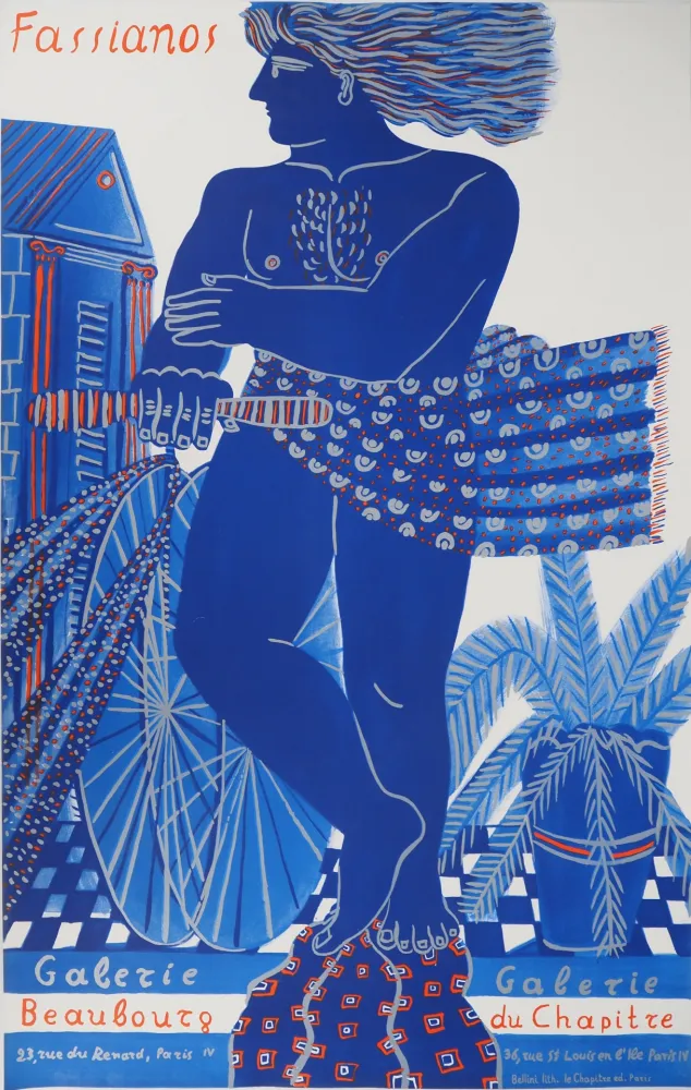 Litografía Fassianos - Cycliste dans le vent