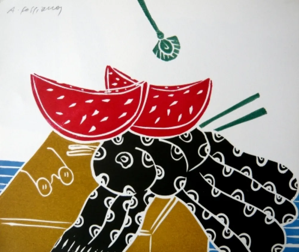Linograbado Fassianos - Nature morte