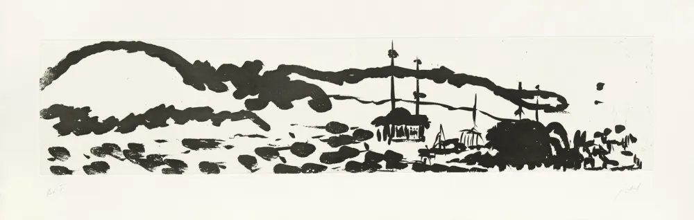 Grabado Fattal - Au bord du Barada II