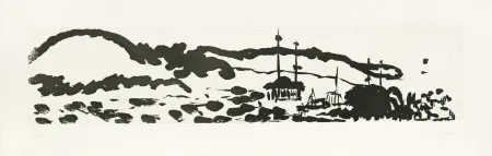 Grabado Fattal - Au bord du Barada II