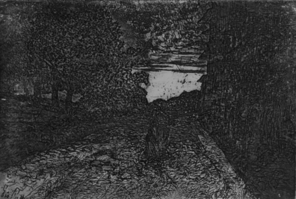 Aguafuerte Fattori - Tramonto