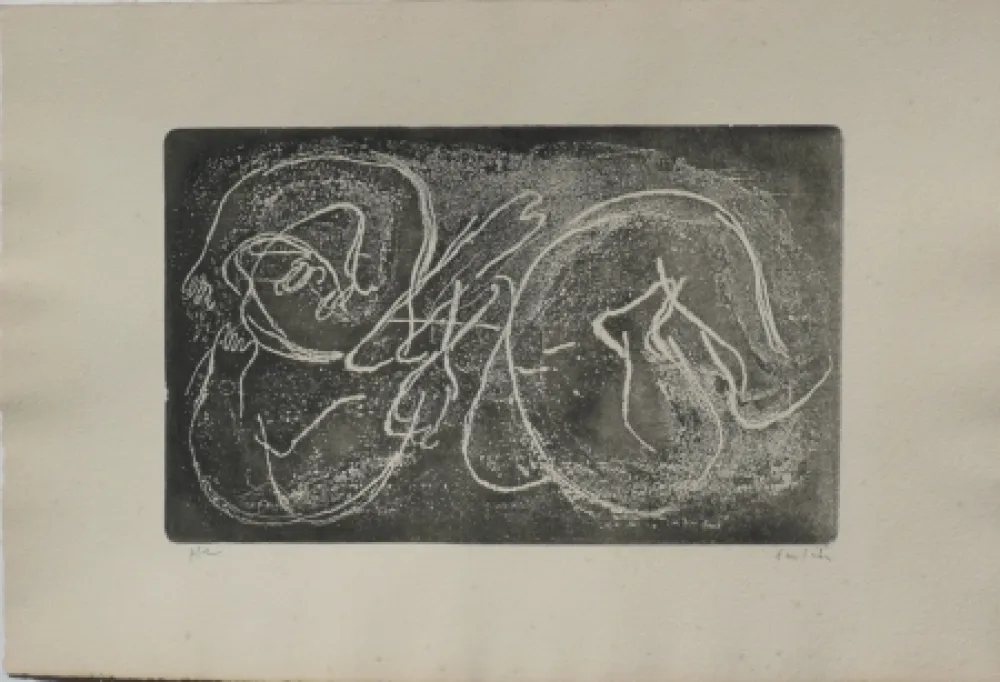 Aguafuerte Y Aguatinta Fautrier - Femme étendue I