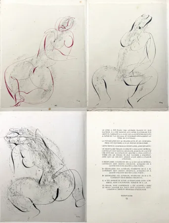 Libro Ilustrado Fautrier - Georges Bataille.  L'ALLELUIAH. Catéchisme de Dianus. Avec 3 dessins originaux de Jean Fautrier (Blaizot, Paris 1947)