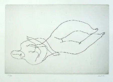 Aguafuerte Fautrier - Nu couché II