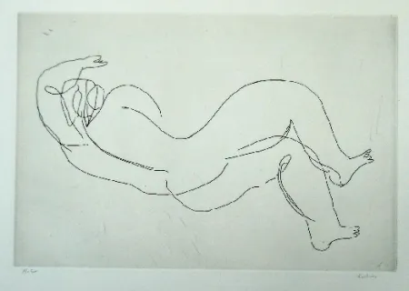 Aguafuerte Fautrier - Nu couché III