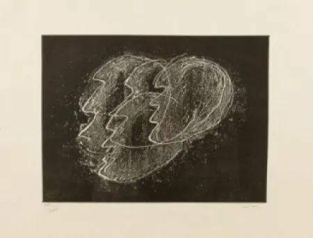 Aguafuerte Y Aguatinta Fautrier - Otages fond noir