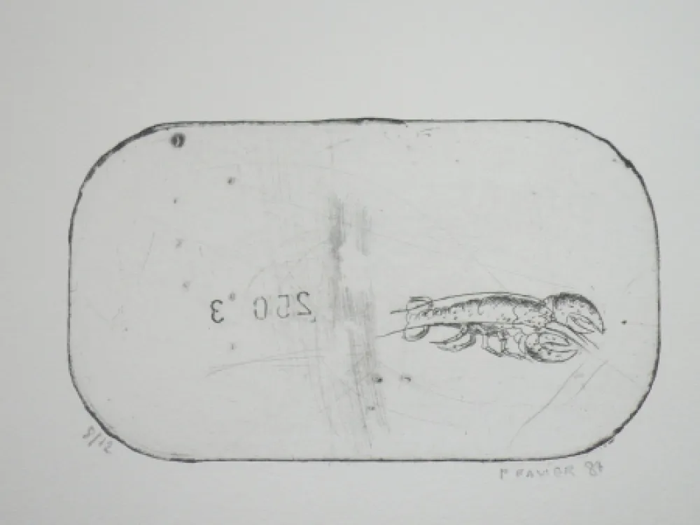 Aguafuerte Favier - Le homard (série des mousselines)