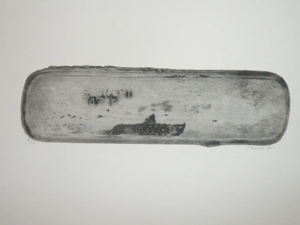 Aguafuerte Favier - Le sous marin France