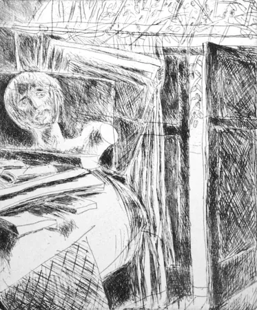 Aguafuerte Fazzini - Nello studio