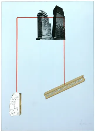 Litografía Feiereisen - Jeter le bébé avec l'eau du bain