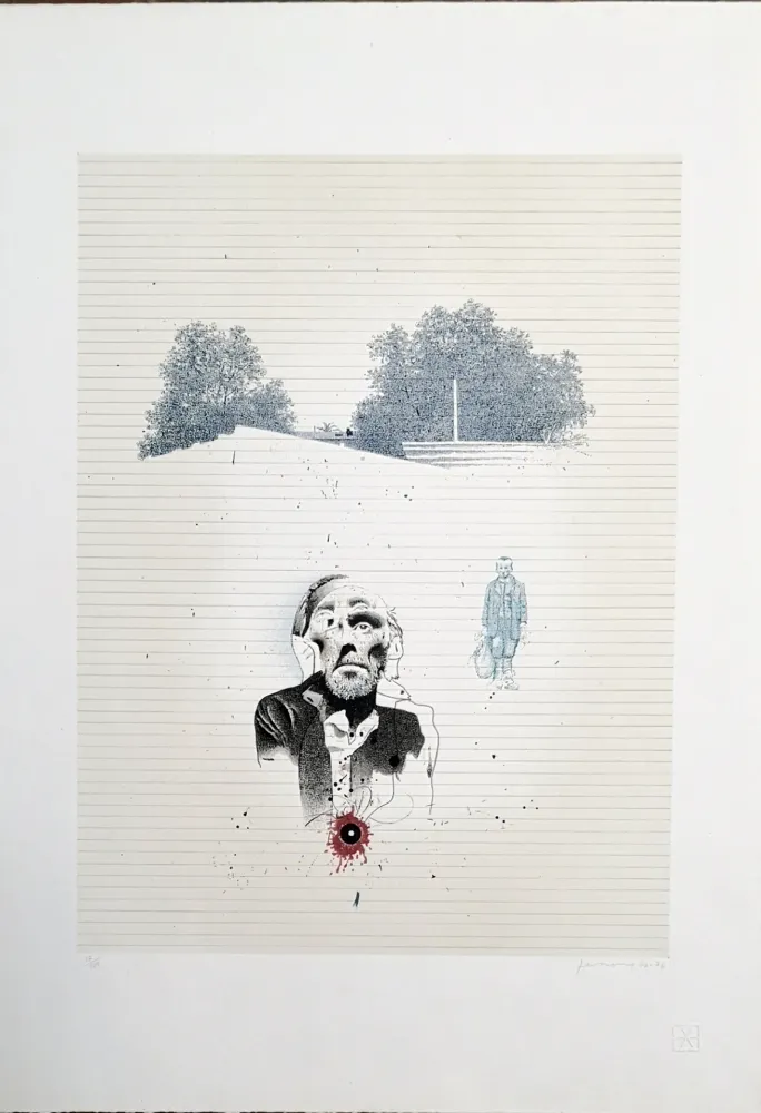 Litografía Ferroni - Norge-ultimo addio