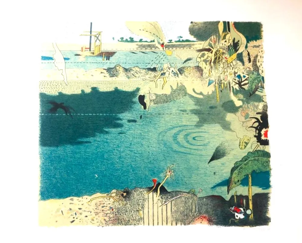 Litografía Ferroni - Racconto del lago