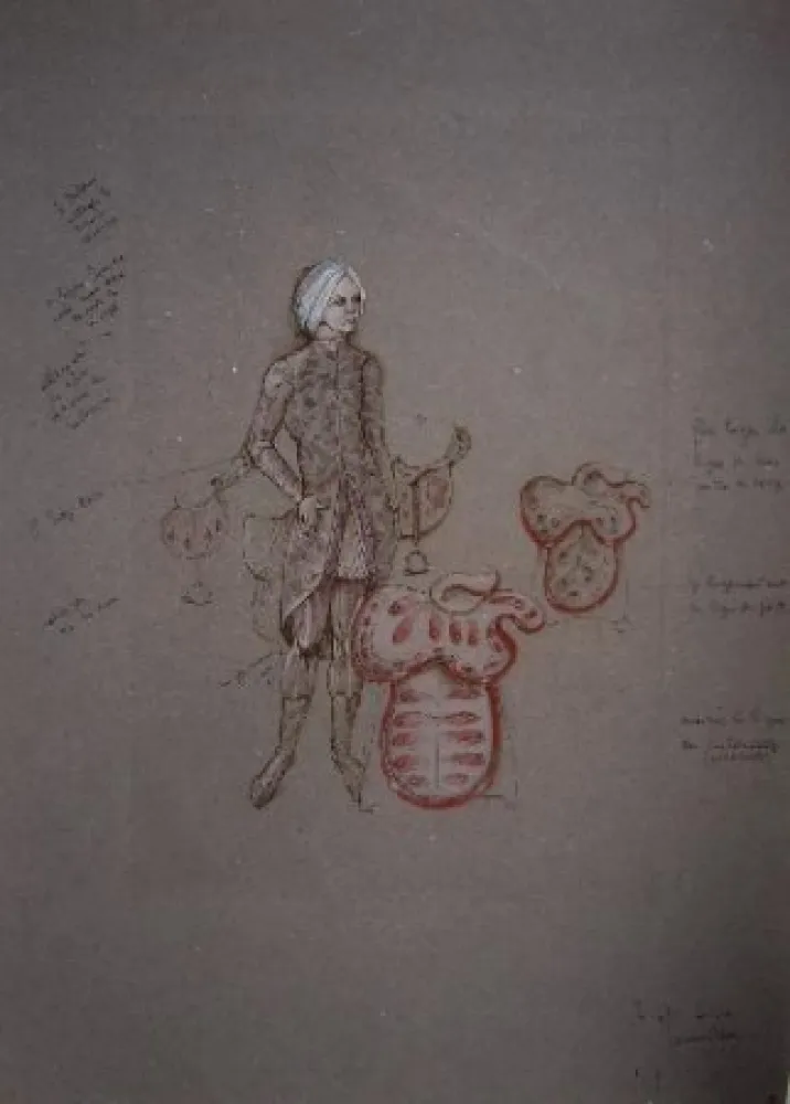 Grabado Fini - Scène de theatre