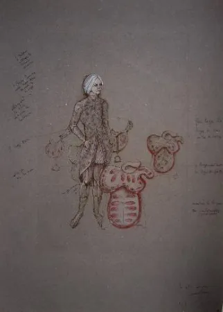 Grabado Fini - Scène de theatre