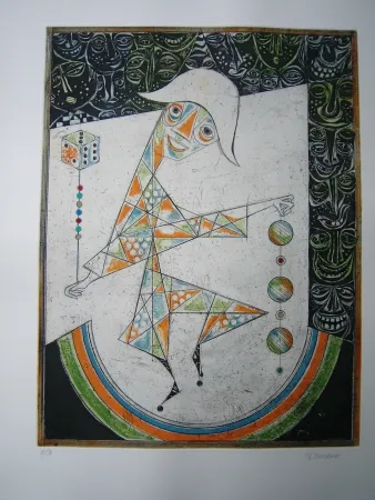 Aguafuerte Y Aguatinta Finsterer - Charlatan (Gaukler)