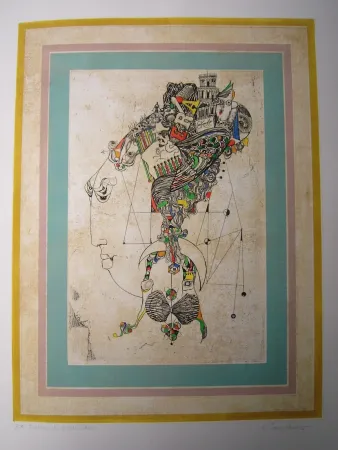 Aguafuerte Y Aguatinta Finsterer - Traum der alten Dame