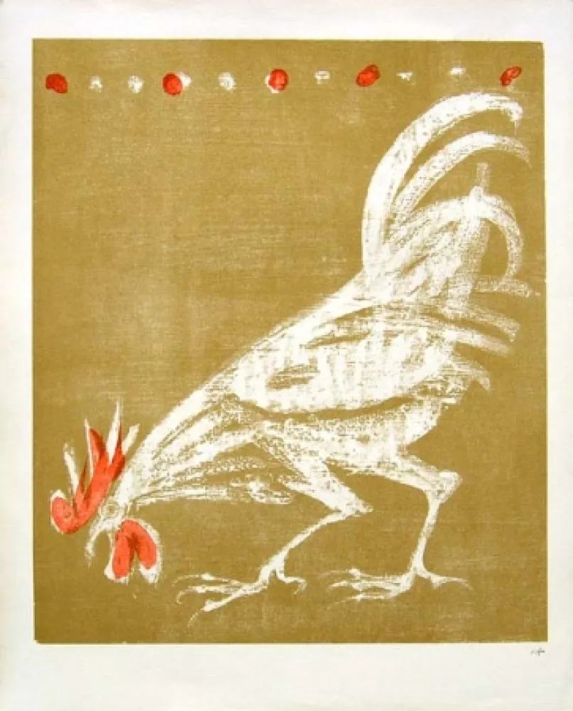 Litografía Fischer - Hahn / Rooster