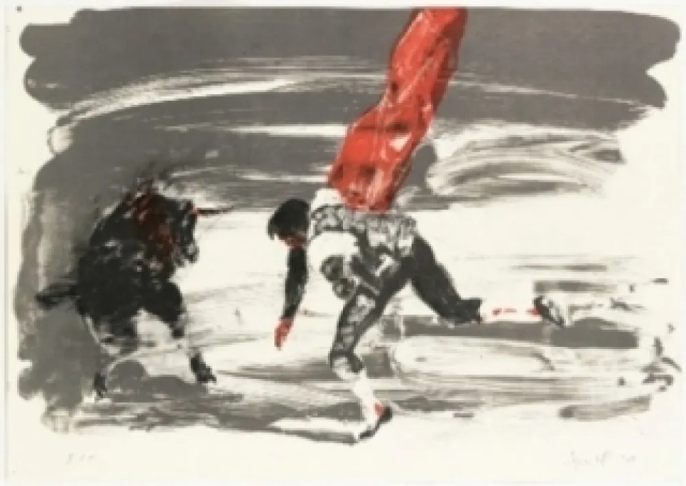 Litografía Fischl - Corrida 2